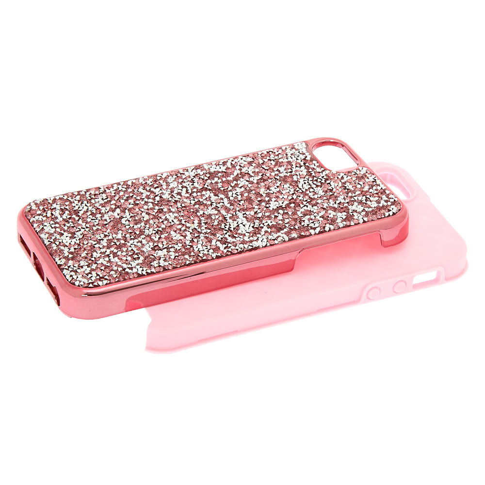 Pink Crushed Glitter Protective Phone Case - Fits iPhone® 5/5S,