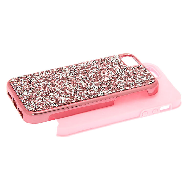 Pink Crushed Glitter Protective Phone Case - Fits iPhone&reg; 5/5S,