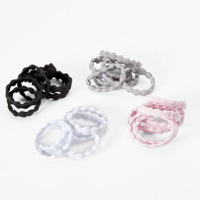 Claire&#39;s Club Edgy Scalloped Hair Ties - 24 Pack,