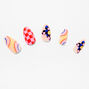 Checkered Daisy Stiletto Vegan Faux Nail Set - 24 Pack,