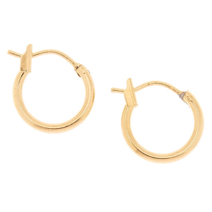 18kt Gold Plated 12MM Hoop Earrings,