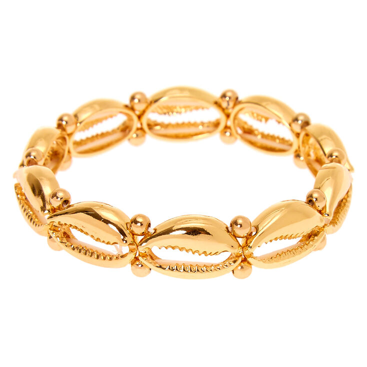 Claire's Bracelet élastique avec coquillage couleur doré