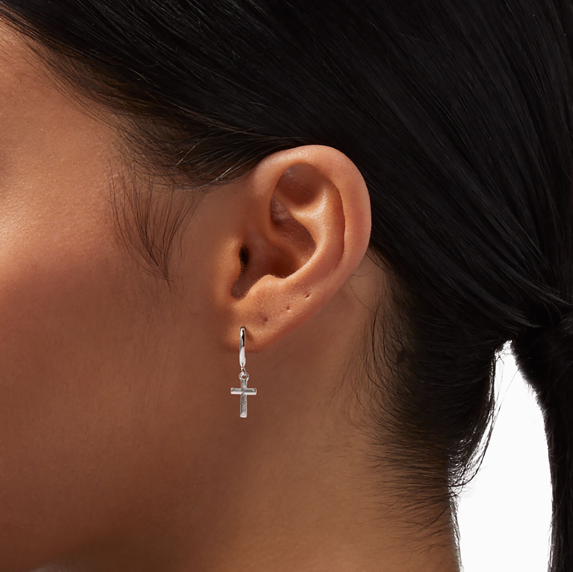 Mens clip on cross earrings on sale