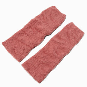 Mauve Sweater-Knit Leg Warmers,