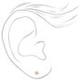 Rose Gold Cubic Zirconia 3MM Round Magnetic Stud Earrings,