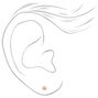 Rose Gold Cubic Zirconia Round Magnetic Stud Earrings - 3MM,