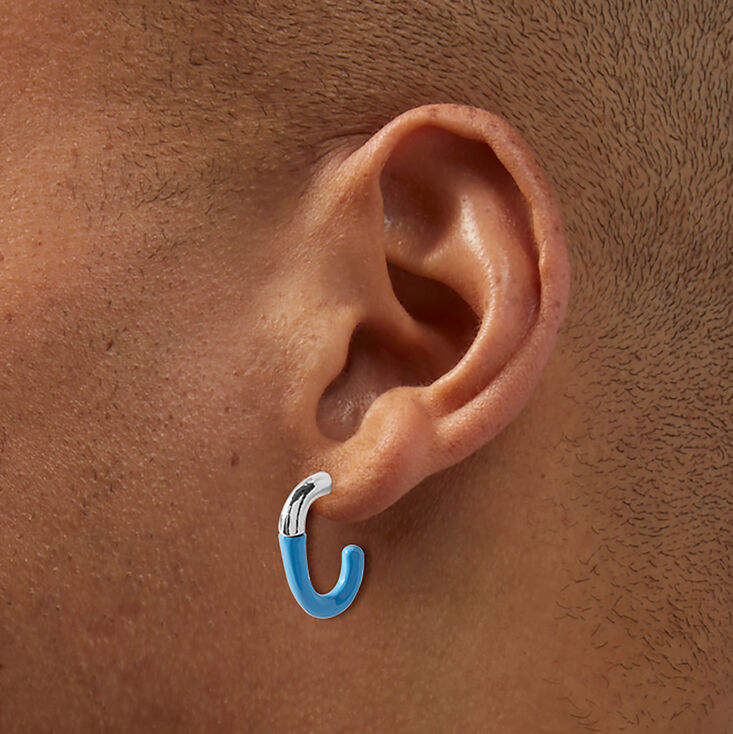 Light Blue Hoop Earring Stackables Set - 6 Pack,