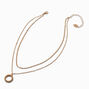 Gold-tone Twist Ring Multi-Strand Necklace,