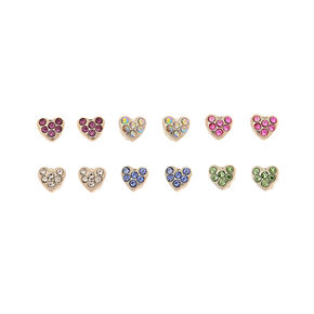 Clip On Earrings Magnetic Claire S Silver Heart Magnetic Stud Earrings 6 Pack