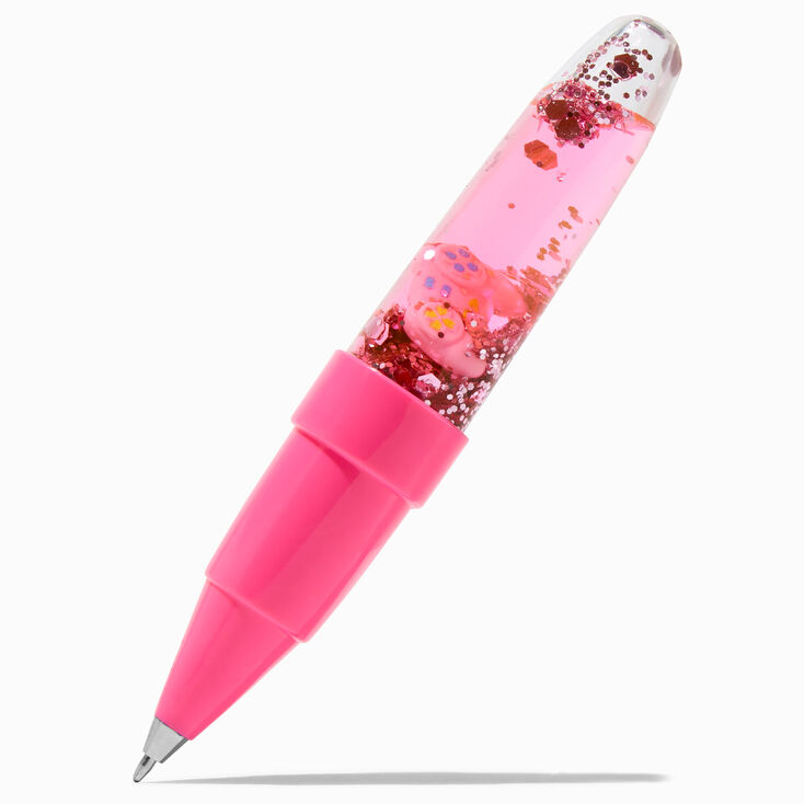 Pink Heart Water-Filled Glitter Pen,