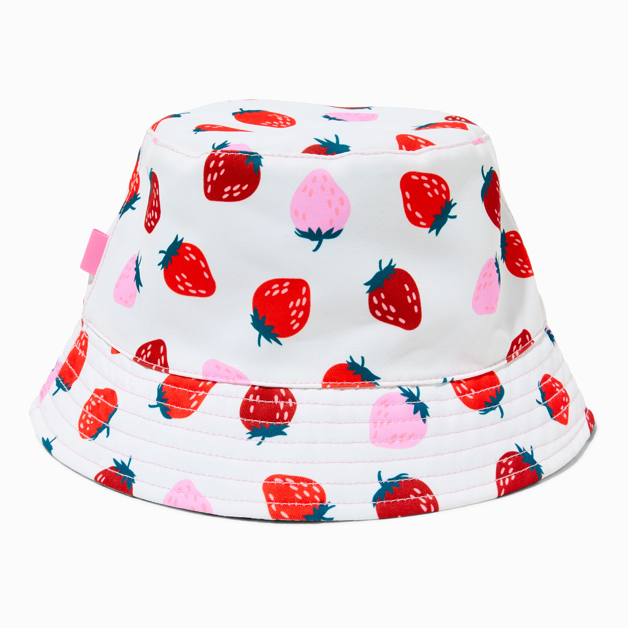 View Claires Reversible Strawberry Bucket Hat Green information