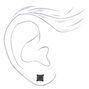 Black Cubic Zirconia Square Magnetic Stud Earrings - 5MM,