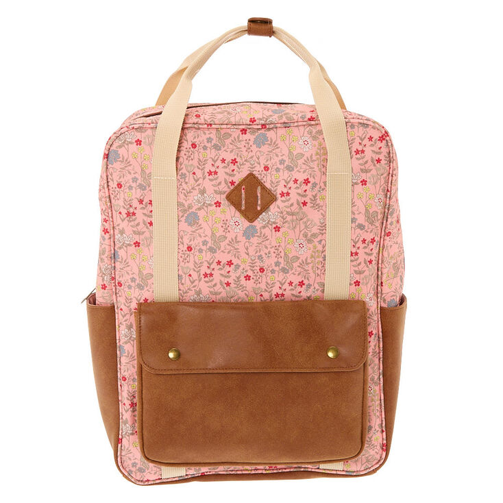Floral Double Handle Backpack - Pink | Claire's US