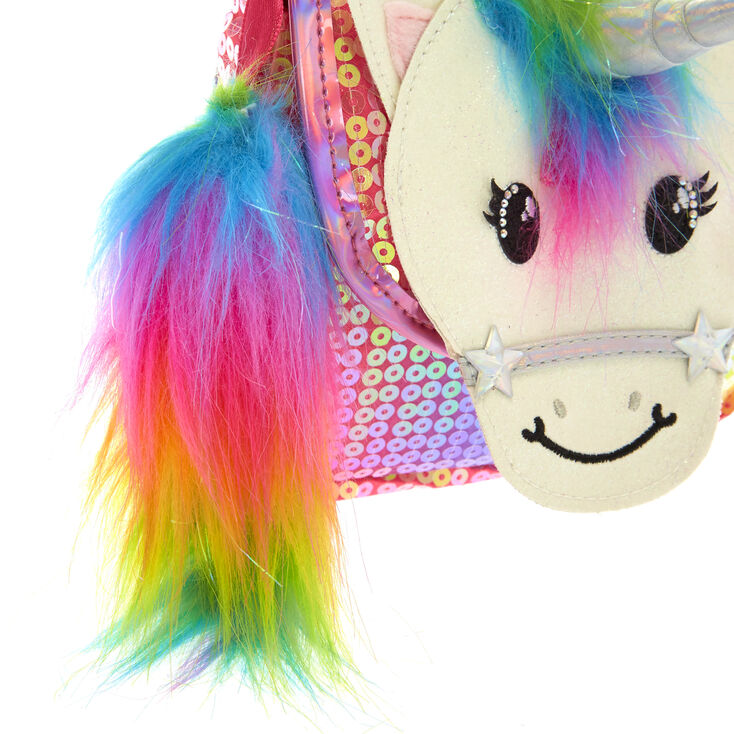 Claire&#39;s Club Starbright the Unicorn Rainbow Unicorn Sequin Crossbody Bag,
