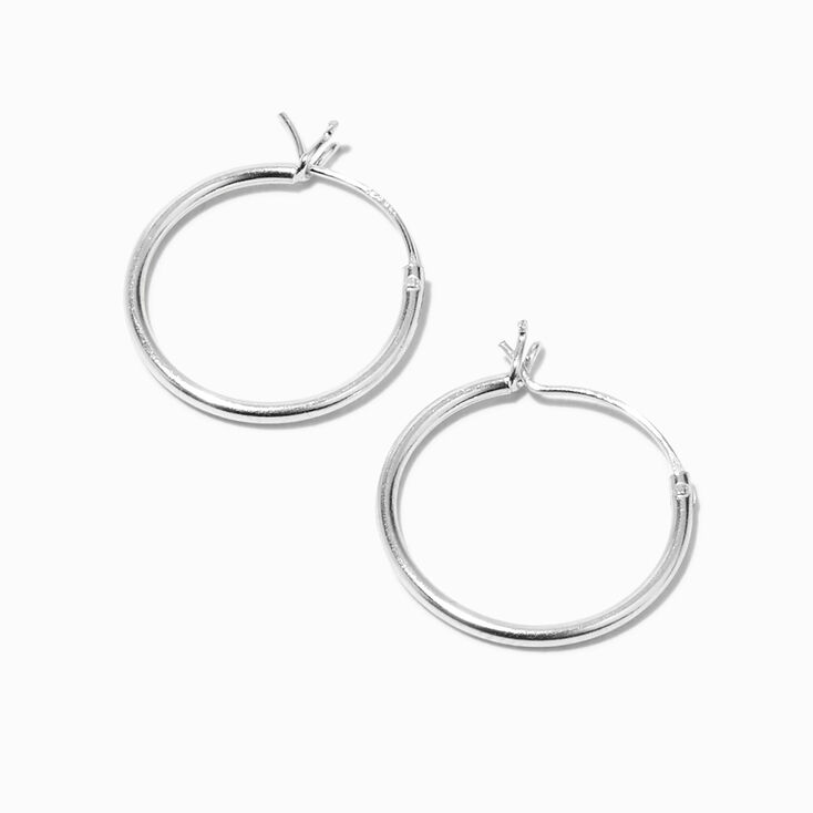 Sterling Silver 16MM Hinge Hoop Earrings,