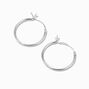 C LUXE by Claire&#39;s Sterling Silver 16mm Hinge Hoop Earrings,