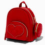 Valentine&#39;s Day Red Quilted Heart Small Backpack,