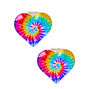 Rainbow Tie Dye Heart Clip On Earrings,