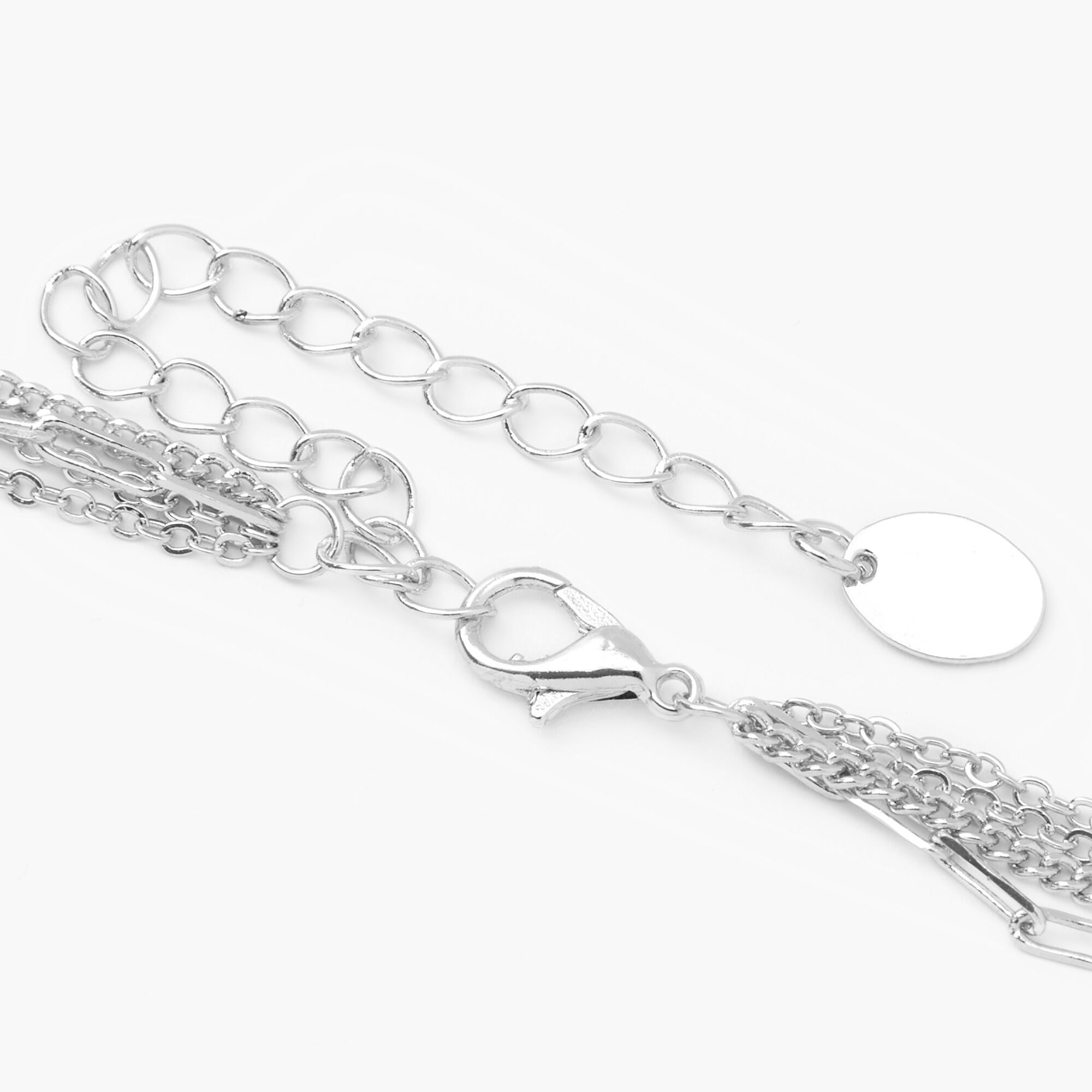 Silver 10-16" Charm Multi Strand Necklace,