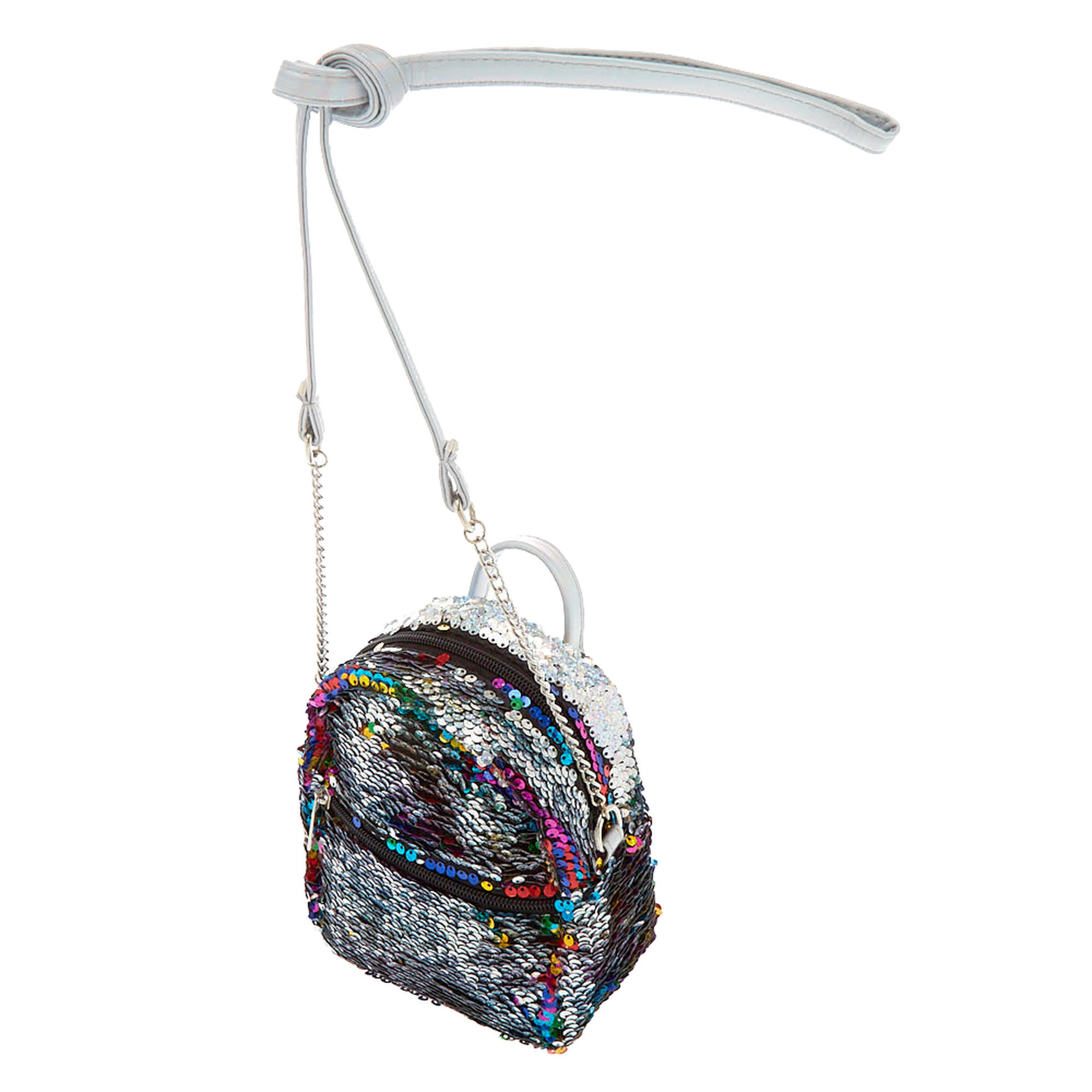 Reversible Sequins Mini Backpack Crossbody Bag - Rainbow,
