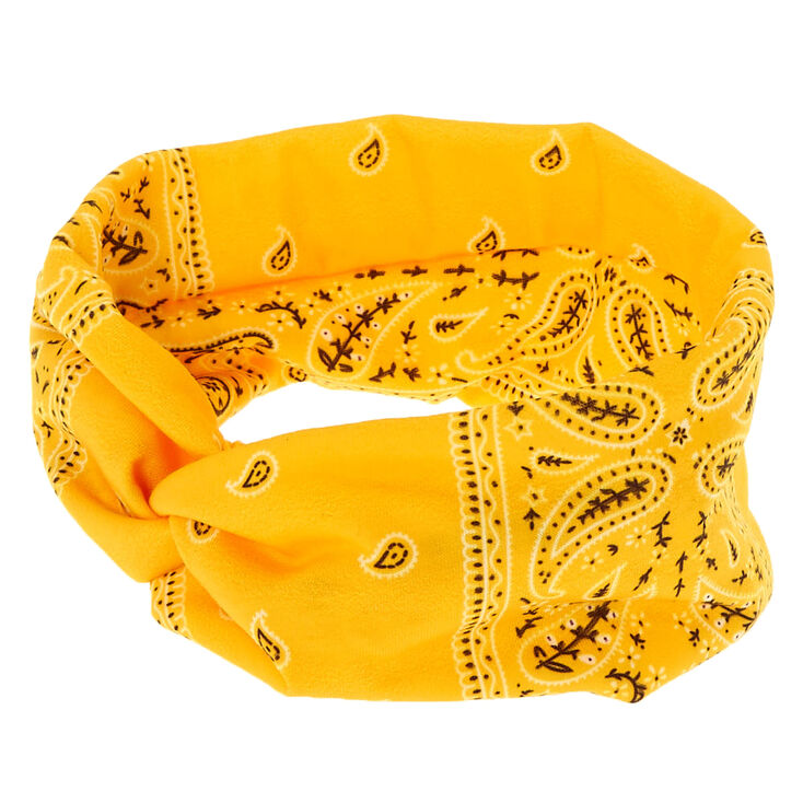 Claire's Bandeau bandana à nœud jaune