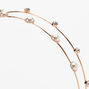 Pearl &amp; Crystal Gold Double Row Headband,