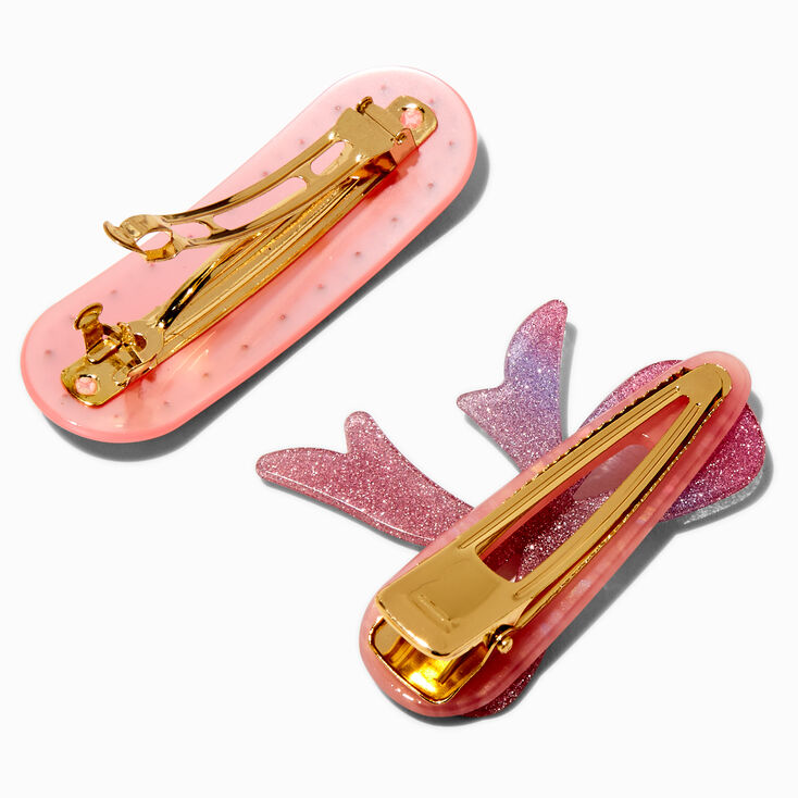 T H E M E x Claire&#39;s Pink Be You Bow Hair Clips - 2 Pack,