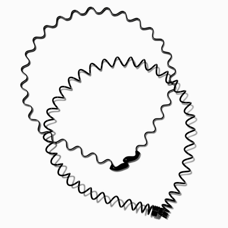 Black Spiral Headbands - 2 Pack,