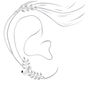 Silver Embellished Leaf Ear Cuff Connector Earring,