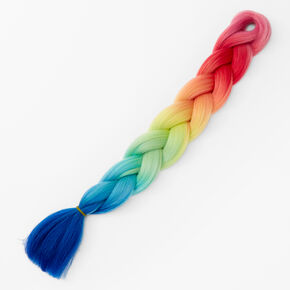Rainbow Faux Hair Clip In Braid,