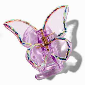 Purple Clear Gem Butterfly Hair Claw,