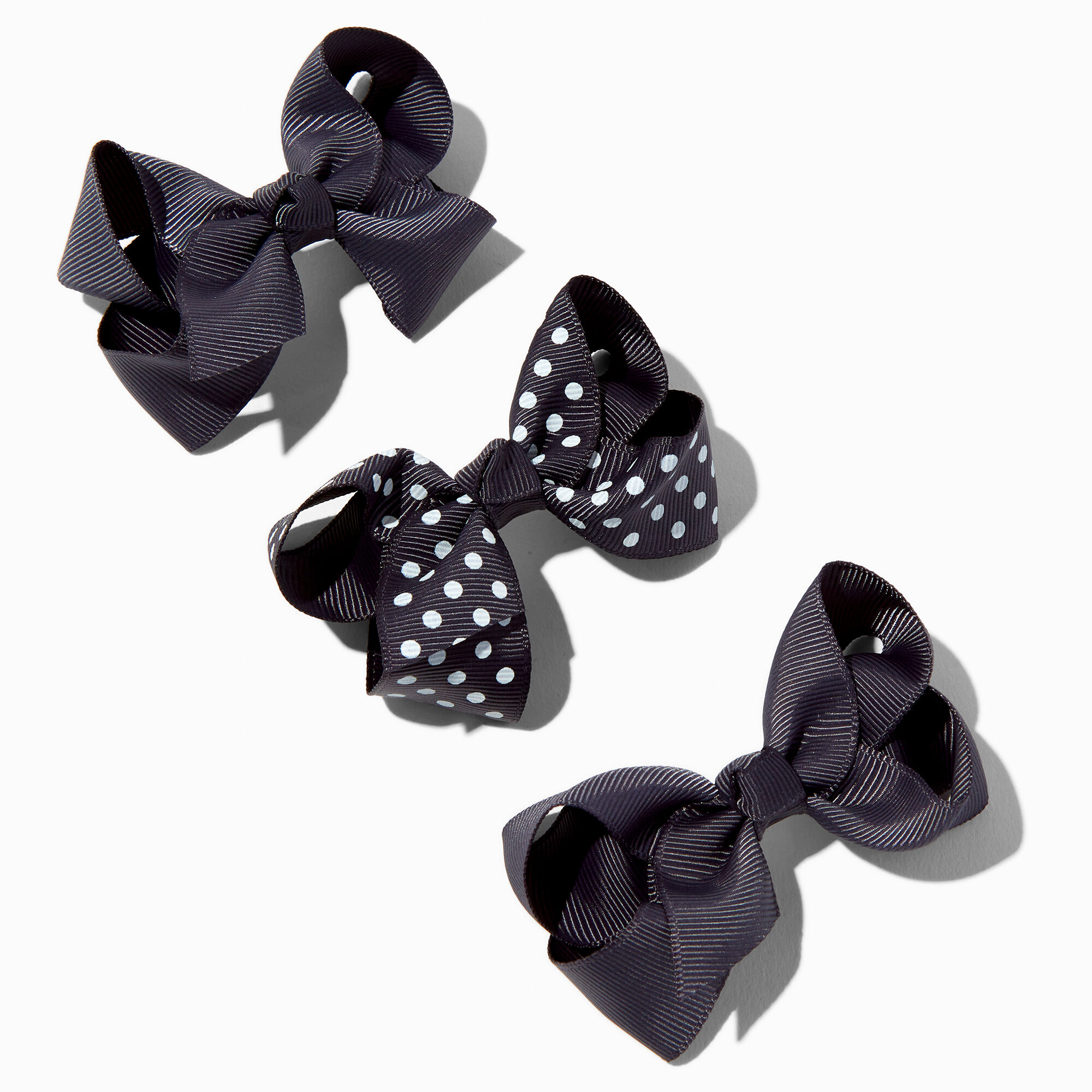 Claire's Club Pearl Hair Bow Clip - Black