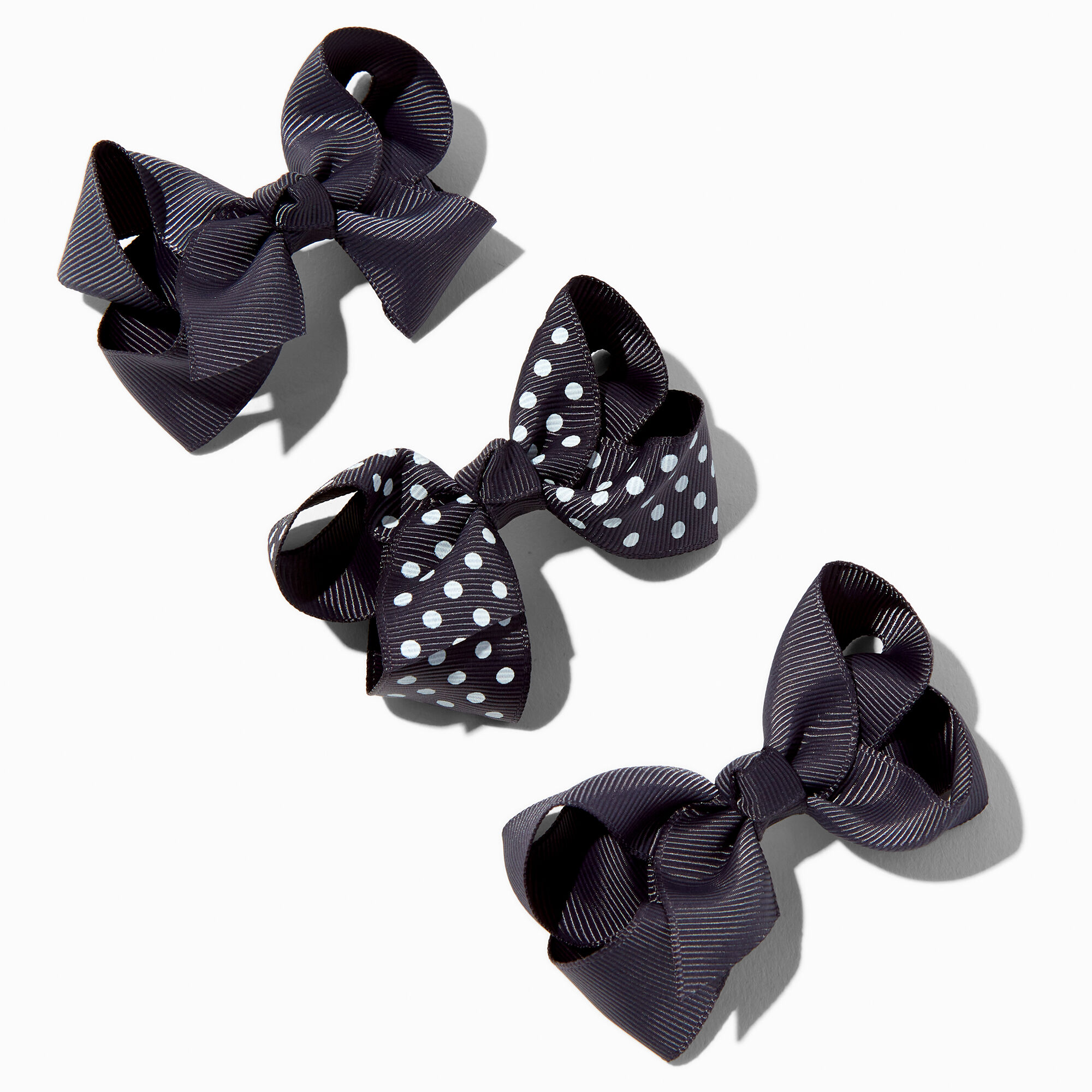 View Claires Club Loopy Bow Hair Clips 3 Pack Black information