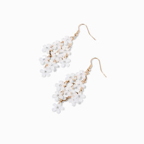 White Flower Chandelier 2.5&quot; Drop Earrings,