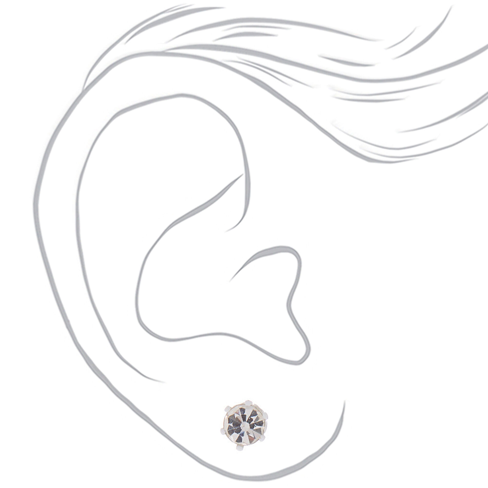 Anodized Crystal Stud Earrings - 9 Pack