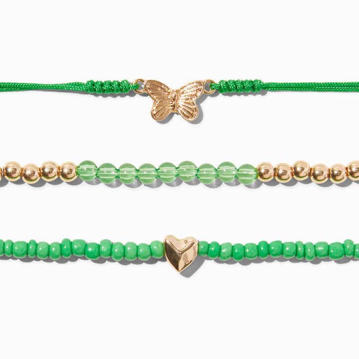 3 Pack Beaded Flower Stretch Rings,