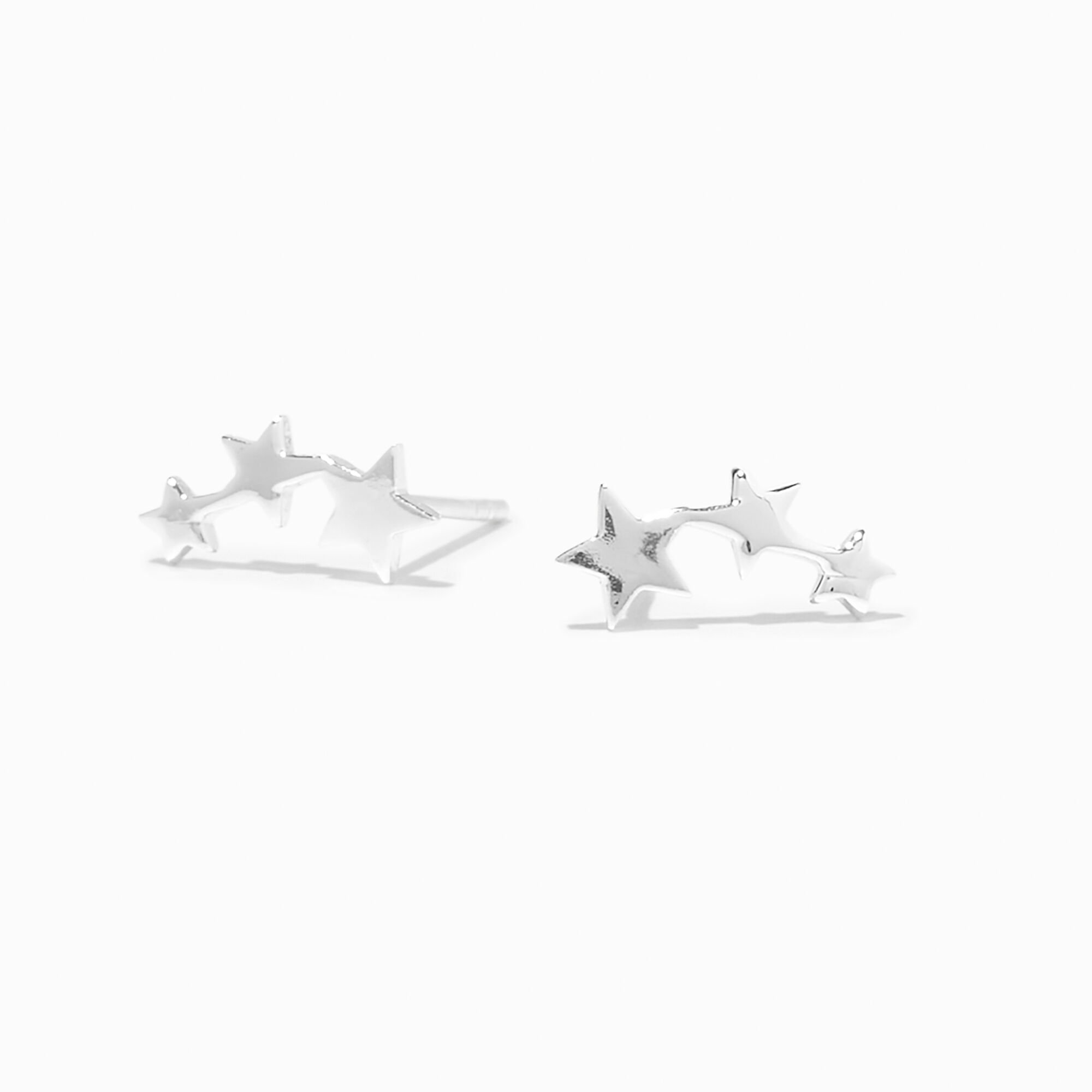 View Claires Graduated Star Stud Earrings Silver information