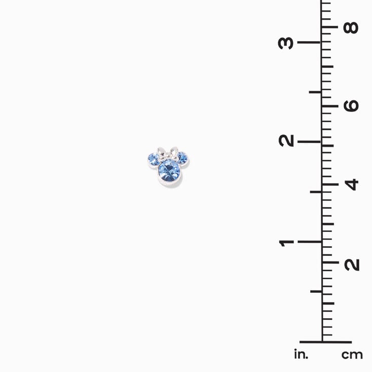 Disney Minnie Mouse Birthstone Sterling Silver Stud Earrings - December,