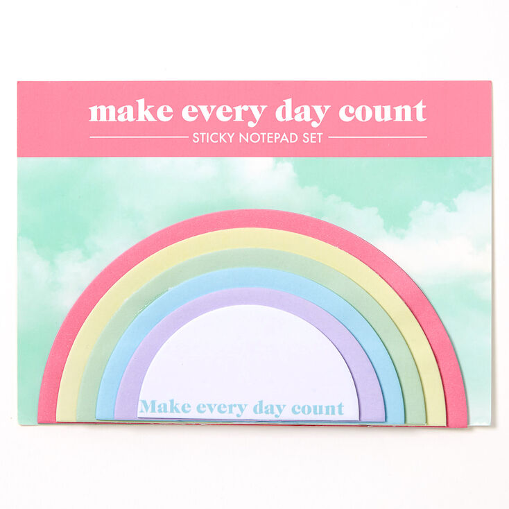 Claire's Ensemble de bloc-notes autocollants arc-en-ciel « Make Everyday Count »