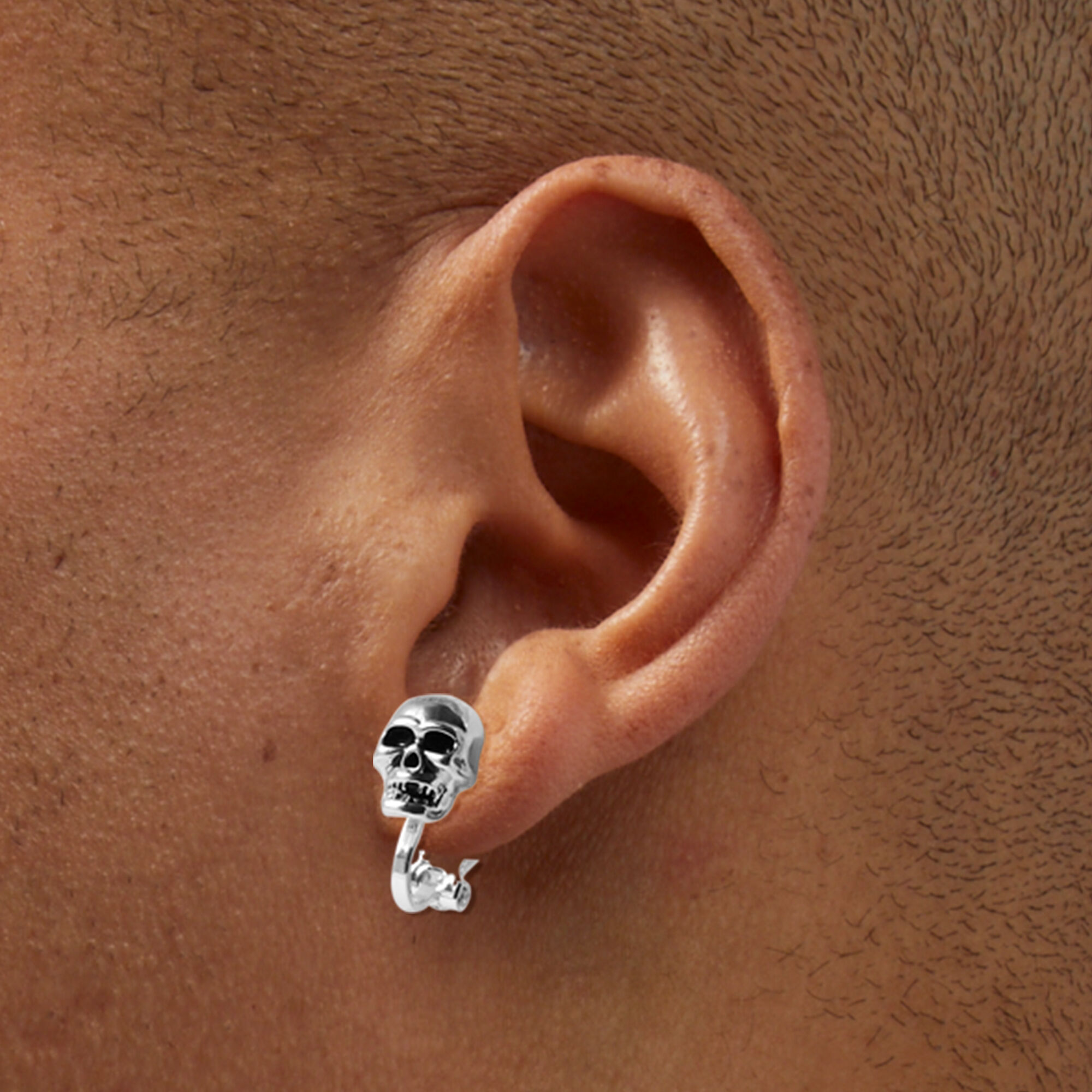 Skull clip on earrings store