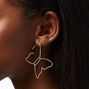 Silver 60MM Wired Butterfly Hoop Earrings,