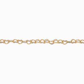 Gold-tone Heart Chain Bracelet,