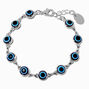 Silver-tone Evil Eye Chain Bracelet,
