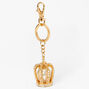Gold Crystal Crown Pearl Keychain,