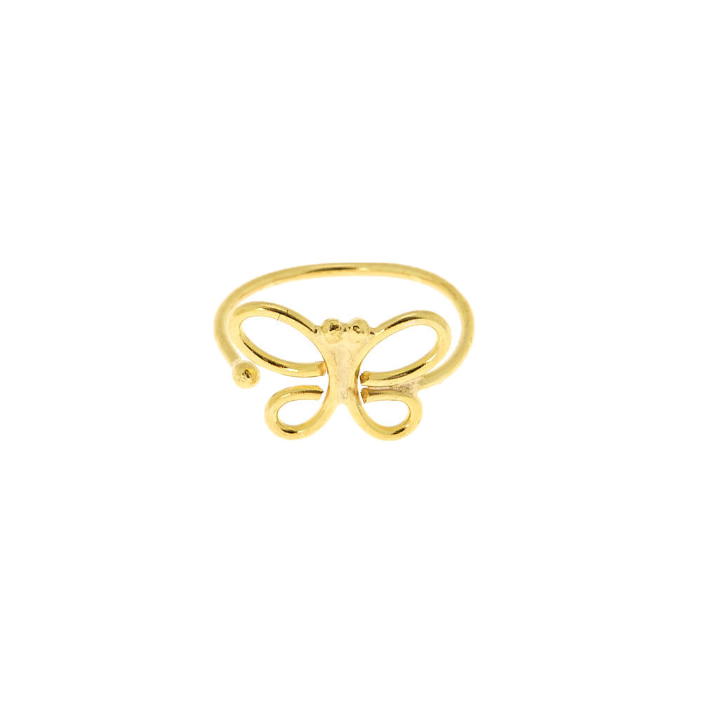 Fausses boucles d'oreille pour cartilage papillon couleur doré,