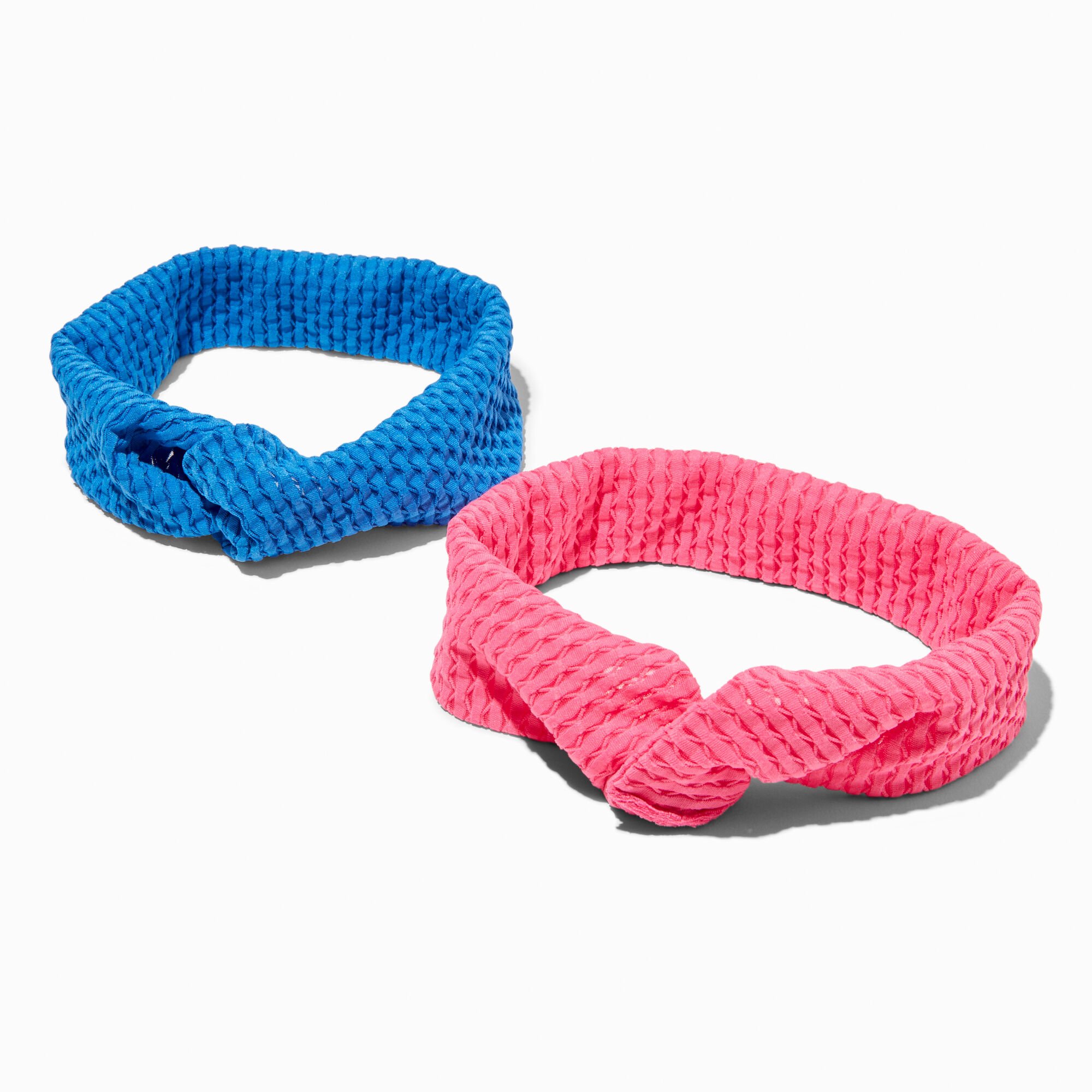 View Claires Pink WaffleWeave Twisted Headwraps 2 Pack Blue information