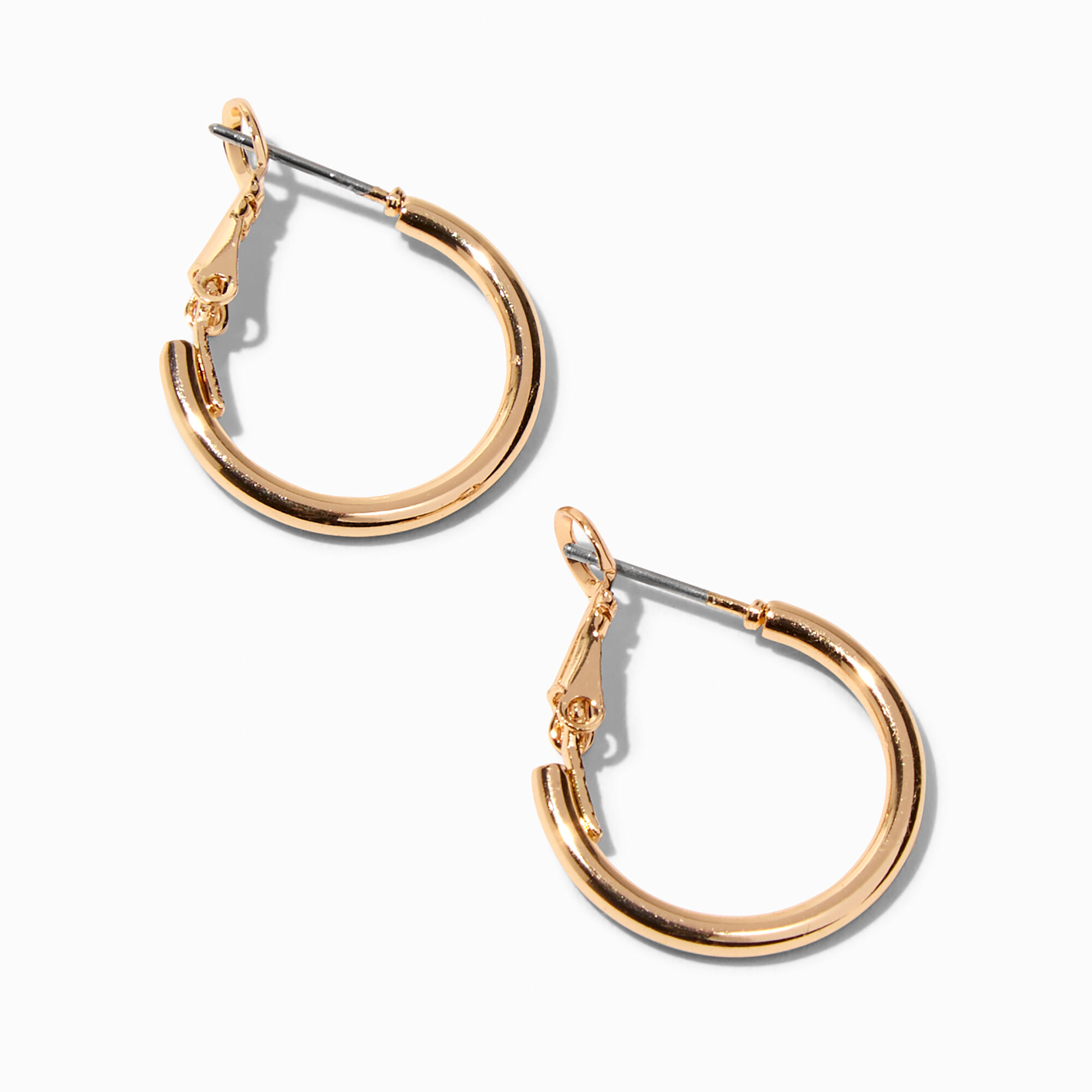 View Claires Tone 20MM Tube Hoop Earrings Gold information