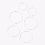 Silver Graduated Clip-On Hoop Earrings - 3 Pack,