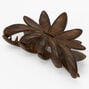 Faux Wood Flower Hair Claw - Brown,