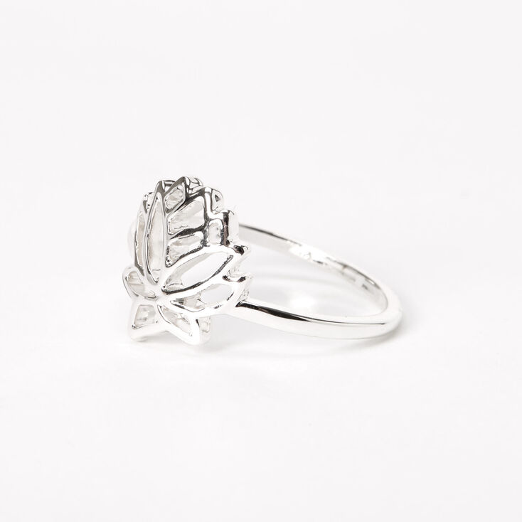 Silver Lotus Flower Ring,